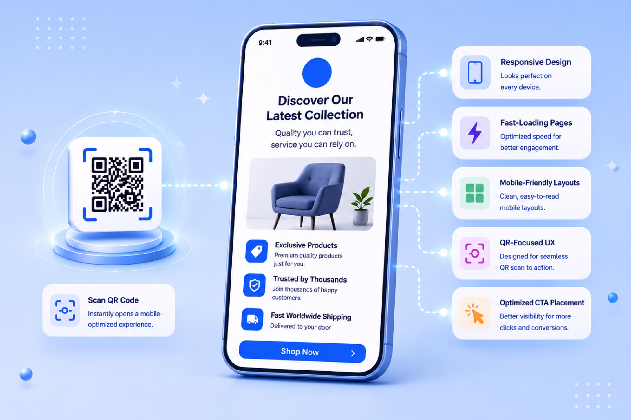 Mobile-optimized QR landing page example