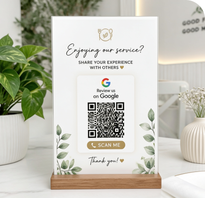 Google Review QR code mockup