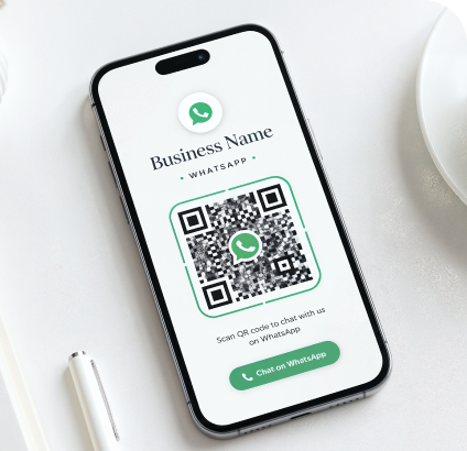 WhatsApp QR code mockup